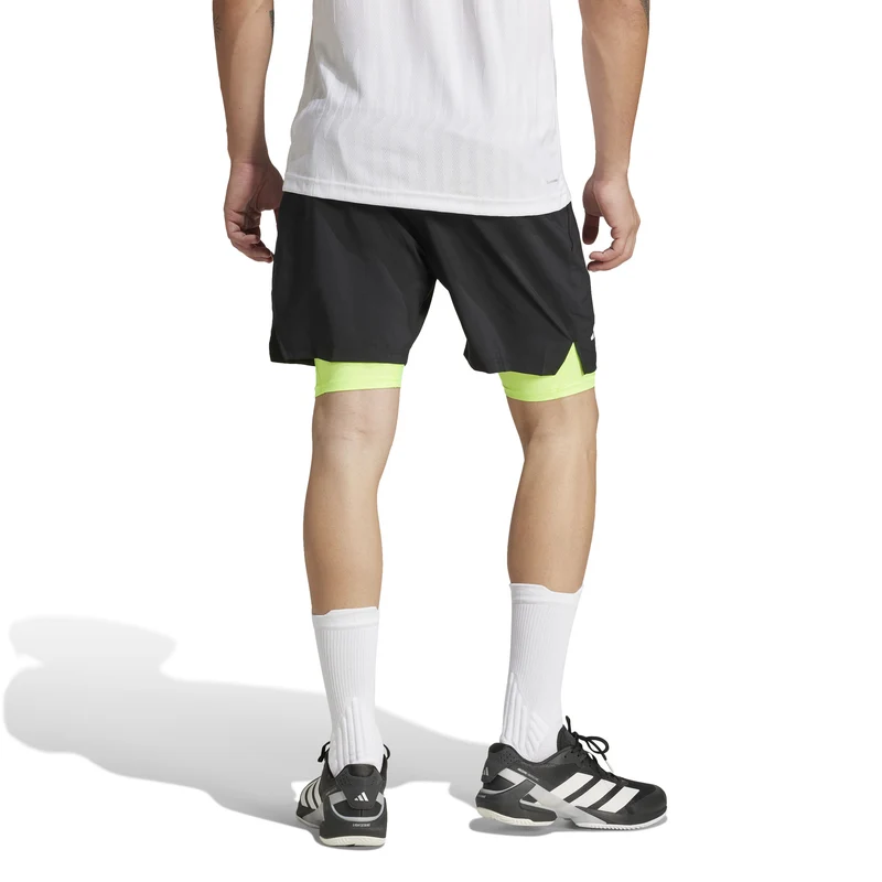 7in Club 2In1 Shorts Herren-Schwarz,Neongrün
