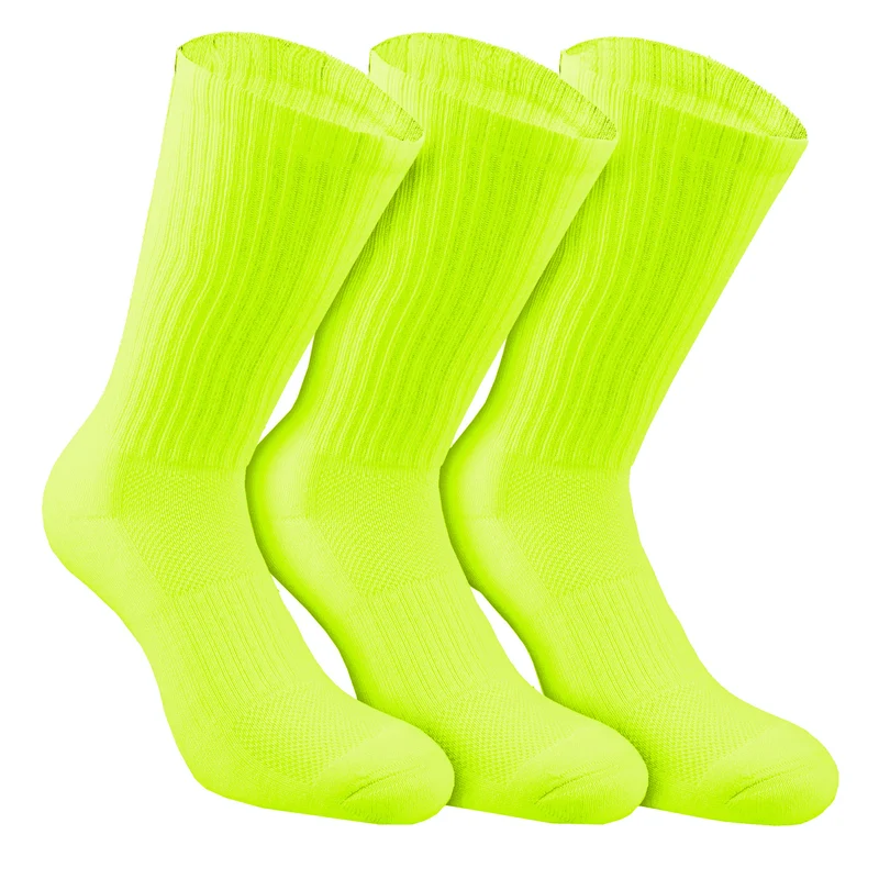 Tennissocken 3er Pack Unisex - neongelb,