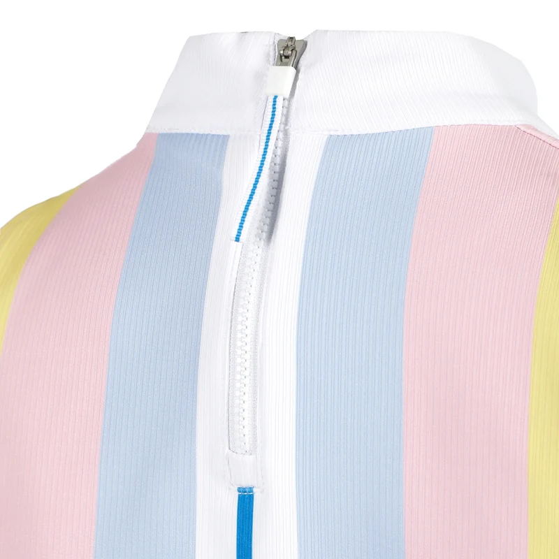 Striped Ribbed Tank-Top Damen-Weiß
