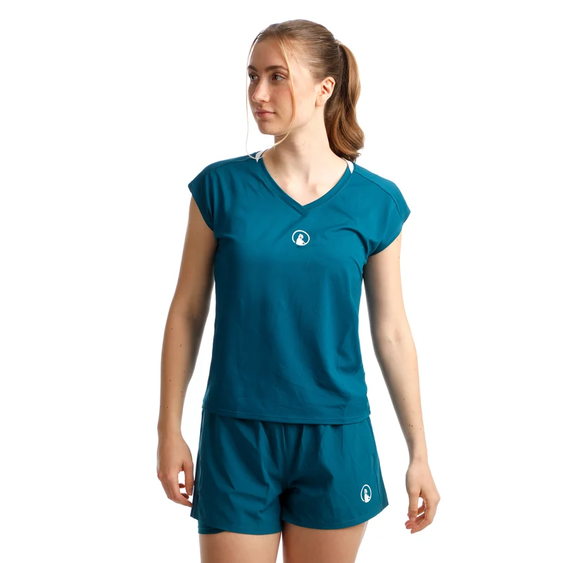 Create Volley T-Shirt Damen-Petrol,Weiß
