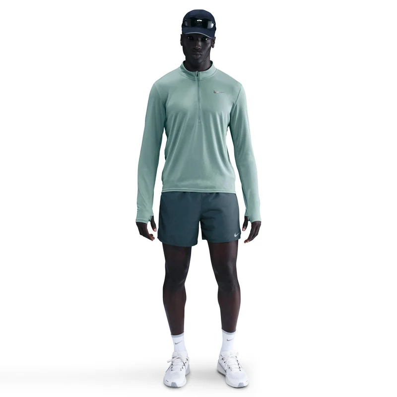 Pacer Half-Zip Laufshirt Herren - türkis, silber