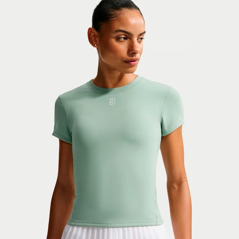 Court Dri-FIT Advantage T-Shirt Damen - graugrün, weiß
