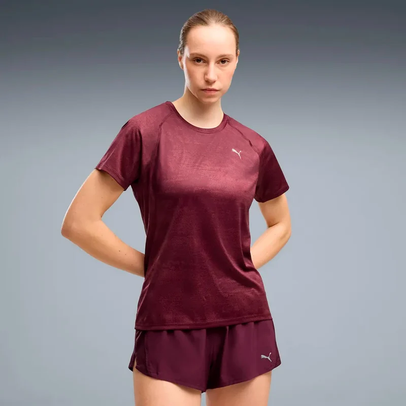 Velocity AOP Laufshirt Damen - dunkelrot