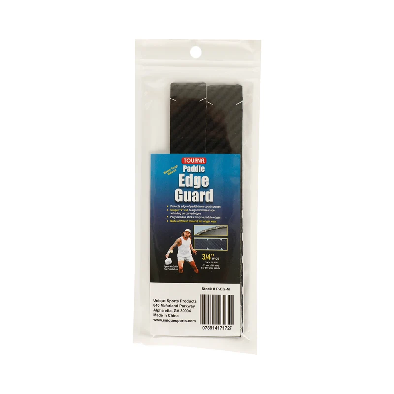 Padel Edge Guard Wooven 16mm Pickleball Rahmenschutzband-Schwarz