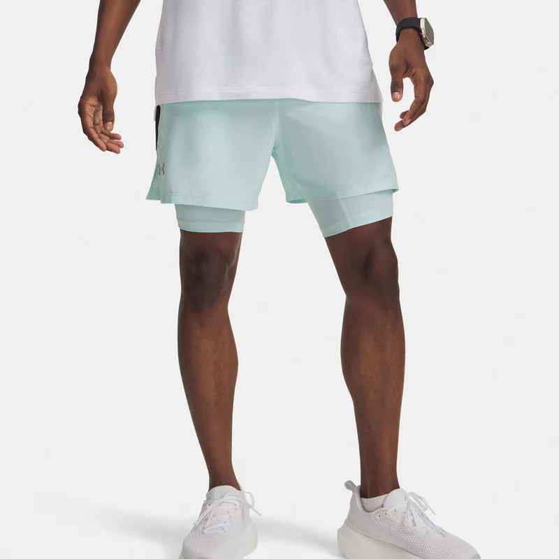 Launch 5in 2in1 Laufshorts Herren-mint, schwarz