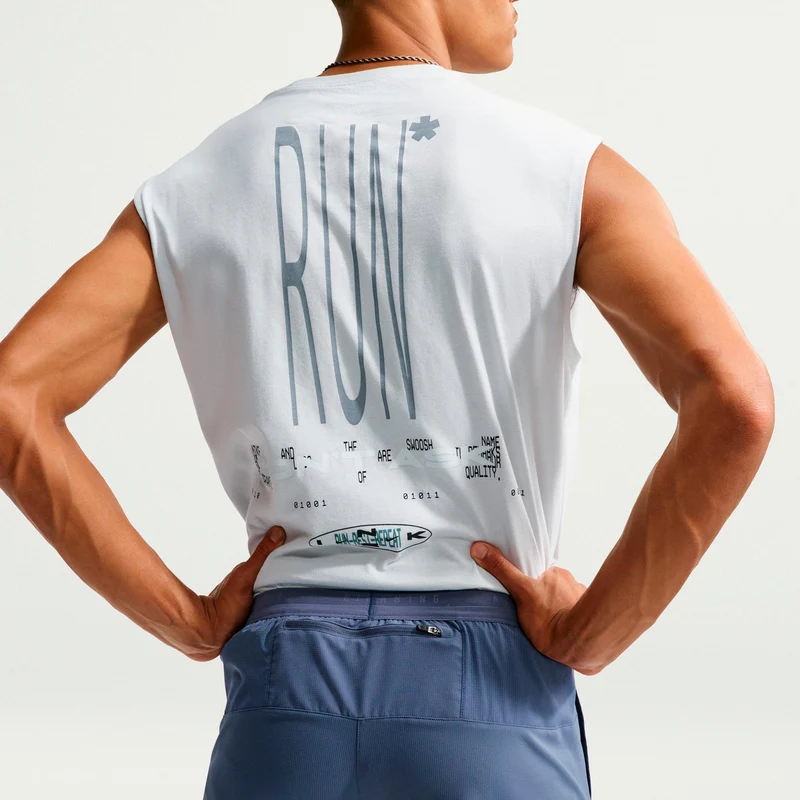 Stride 5in Laufshorts Herren - blaugrau, silber