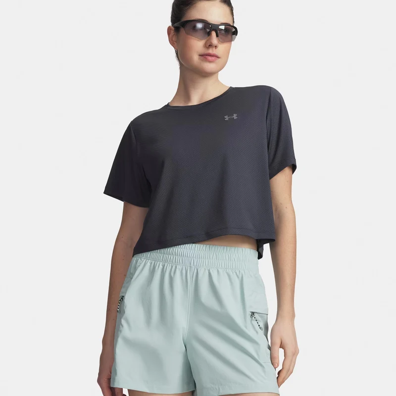 Explor Trail Run Graphic Laufshirt Damen-anthrazit, anthrazit