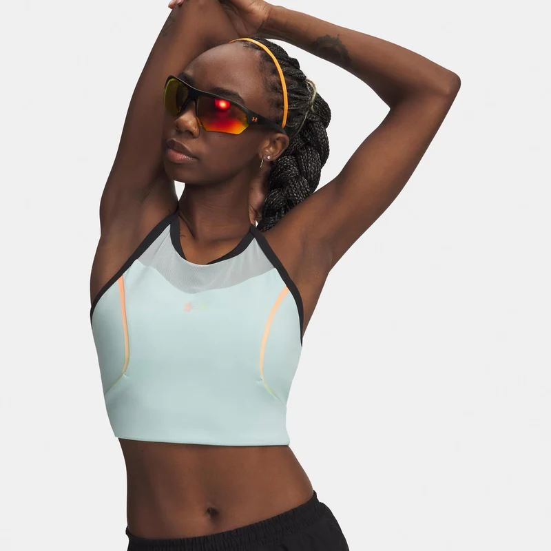 Velociti Elite Crop Laufshirt Damen-mint, koralle