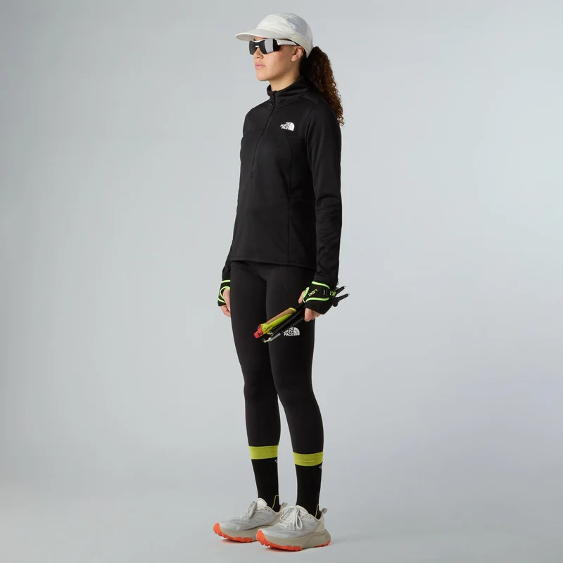 Winter Warm Pro 1/4 Zip Laufshirt Damen - schwarz
