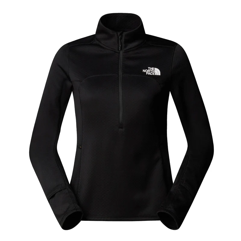 Winter Warm Pro 1/4 Zip Laufshirt Damen - schwarz