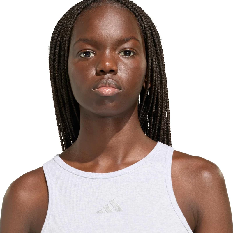 Ribbed Tank-Top Damen - hellgrau