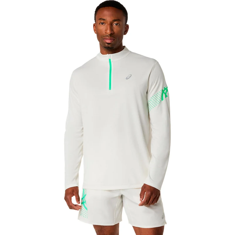 Icon 1/2 Zip Laufshirt Herren - beige, grün