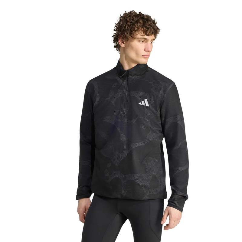 adi365 Climawarm+ Laufshirt Herren - schwarz