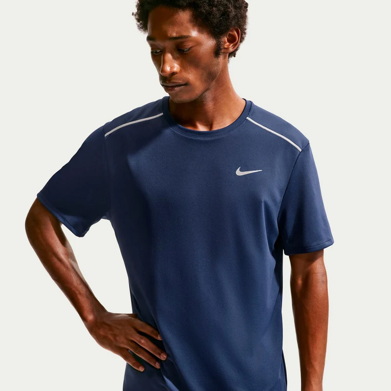 Miler Laufshirt Herren - dunkelblau, silber