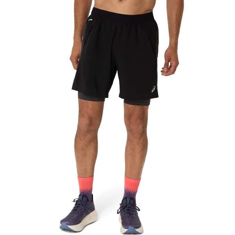 Road 2in1 7In Laufshorts Herren - schwarz