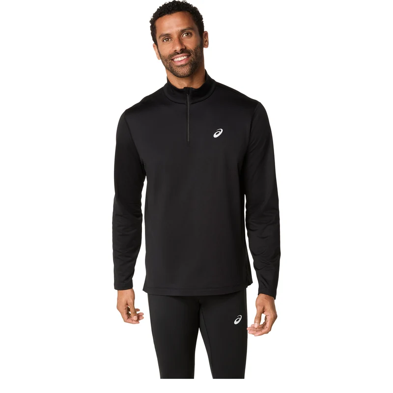 Core 1/2 Zip Winter Laufshirt Herren - schwarz