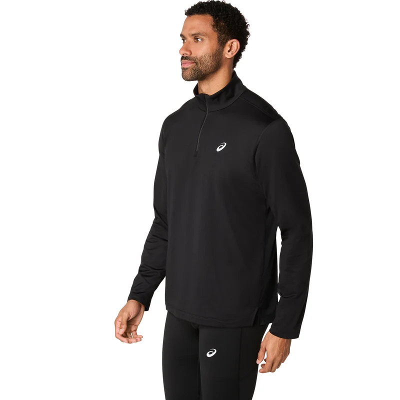 Core 1/2 Zip Winter Laufshirt Herren - schwarz