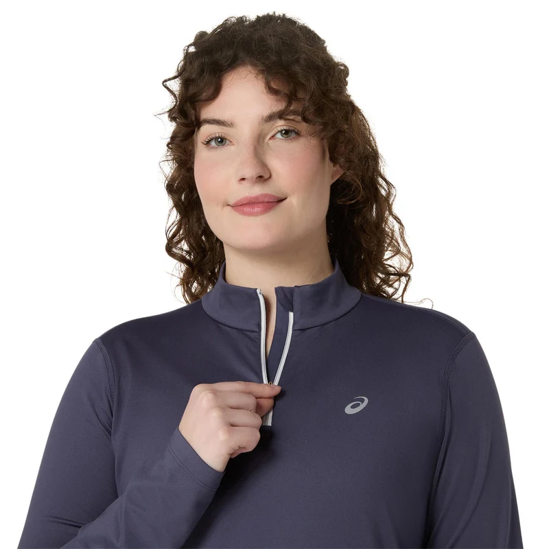 Core 1/2 Zip Winter Laufshirt Damen - blaugrau