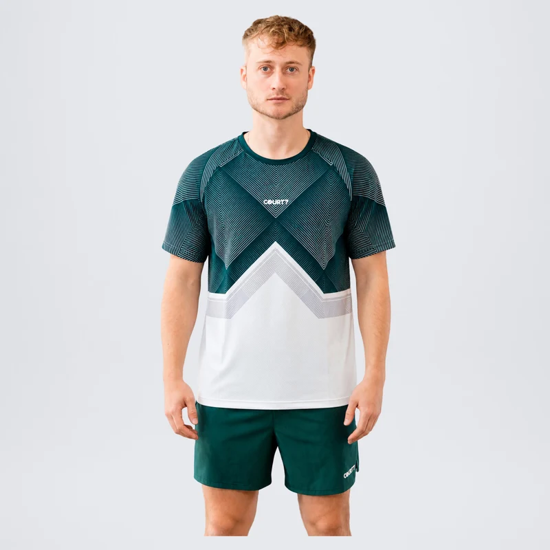 Performance T-Shirt Herren - grün, weiß