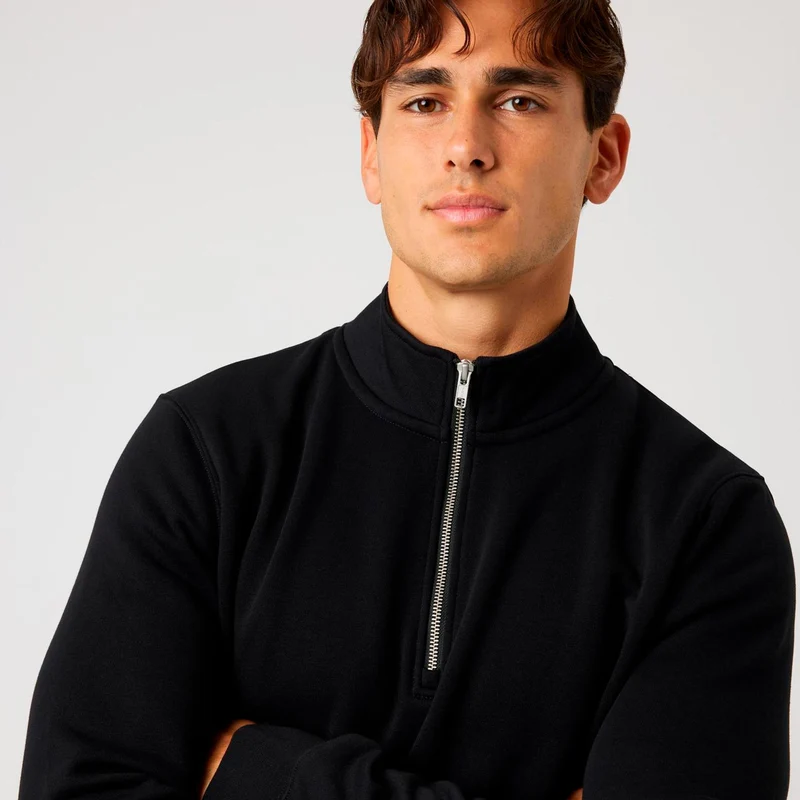 Centre Half Zip Sweatshirt Herren - schwarz