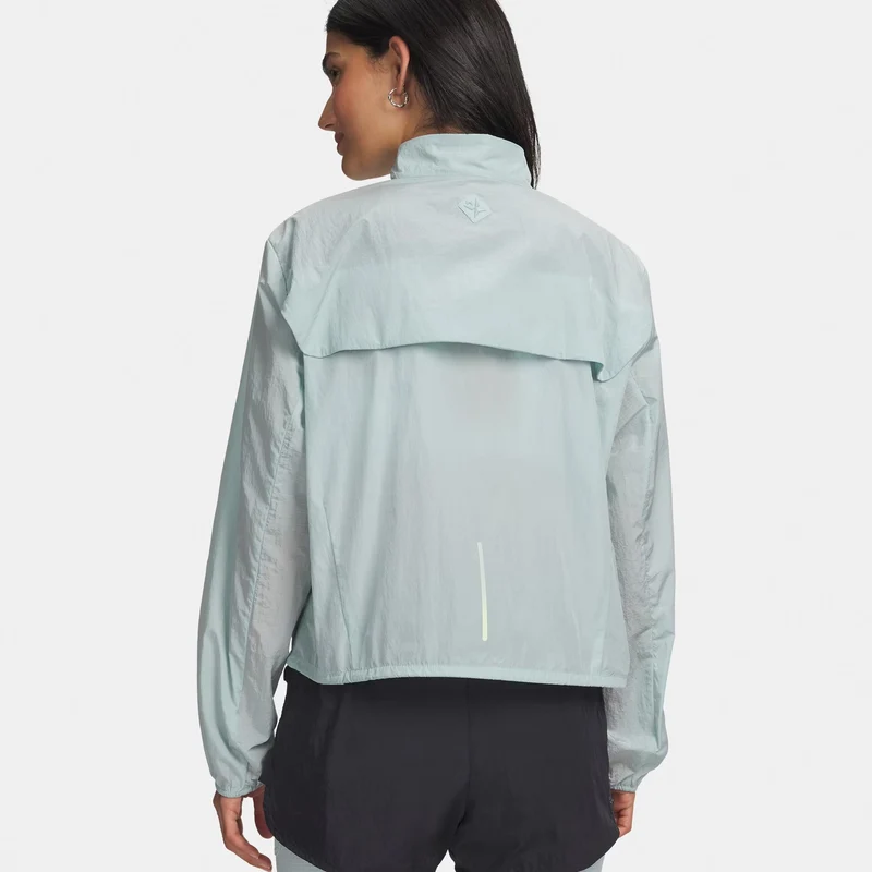 Explor Trail Run Wind Laufjacke Damen-blau, hellgrün