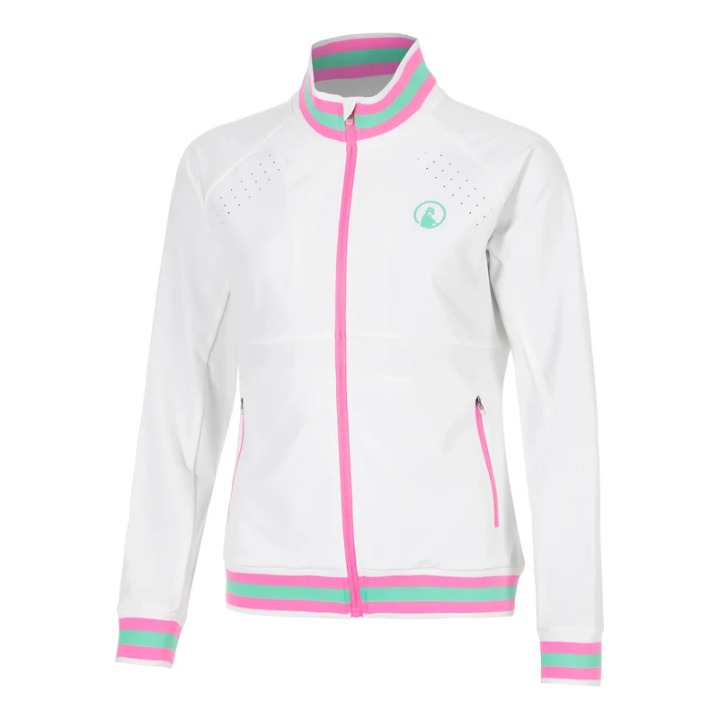 Joy Tipping Trainingsjacke Damen - weiß, grün