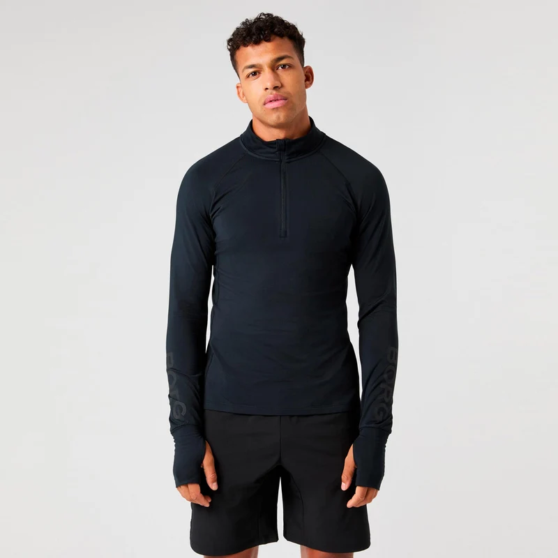 Midlayer Half Zip Longsleeve Herren - schwarz, schwarz