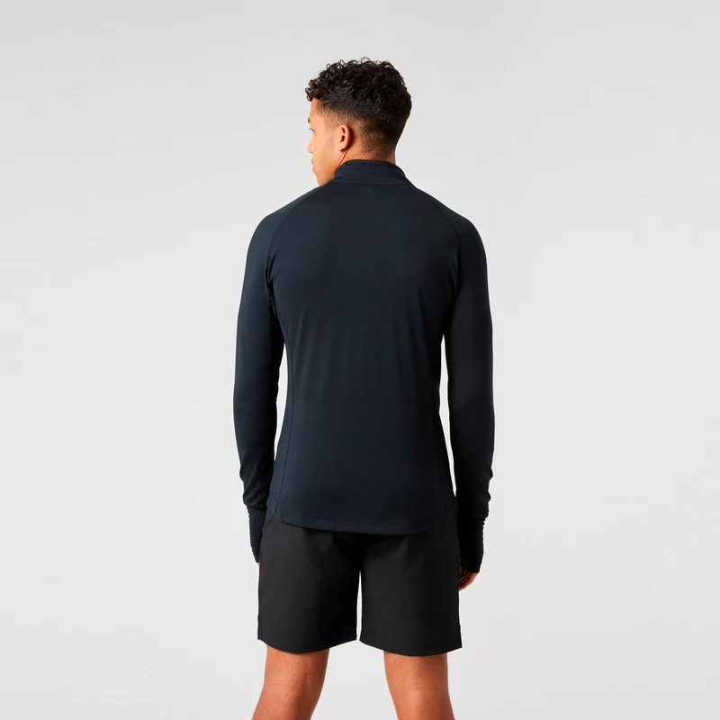 Midlayer Half Zip Longsleeve Herren - schwarz, schwarz