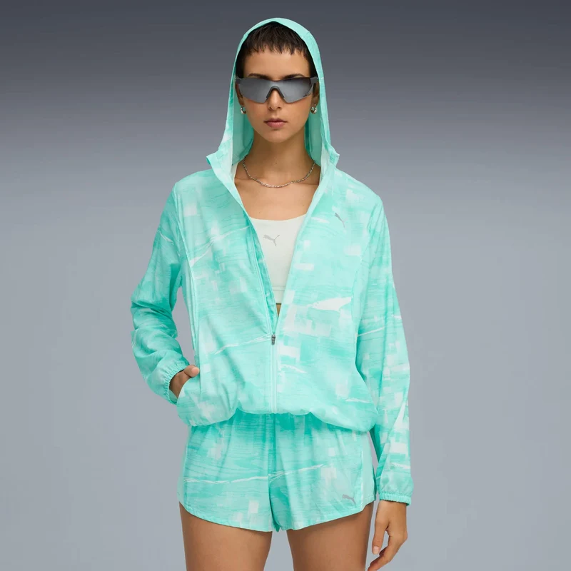 Velocity AOP Woven Laufjacke Damen-Grün