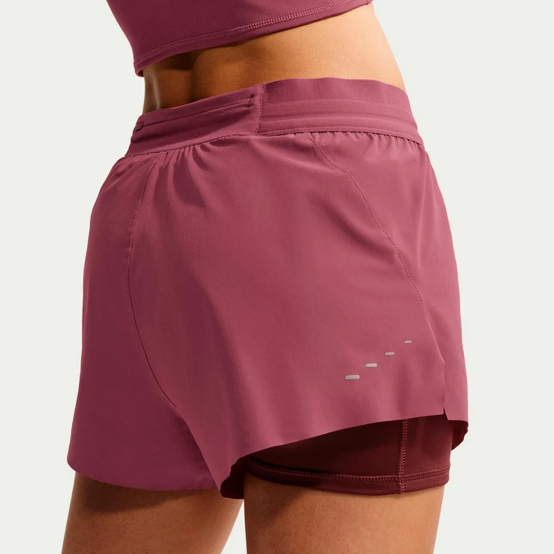 Swift 2in1 Laufshorts Damen - mauve, silber