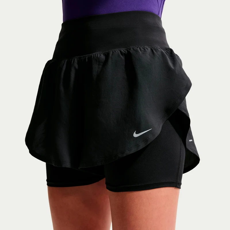 Flow 2in1 Laufshorts Damen - schwarz, schwarz