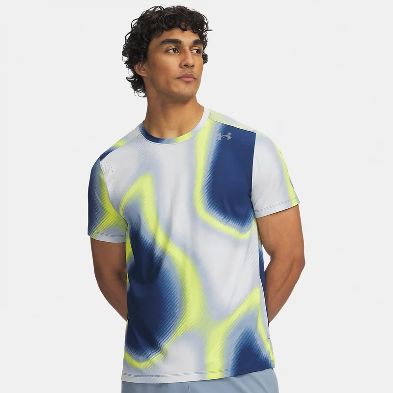 Velociti Pro Print Laufshirt Herren - blau, mehrfarbig