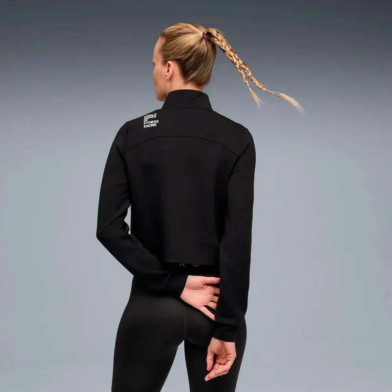 HYROX Cloudspun 1/4 Zip Laufshirt Damen - schwarz