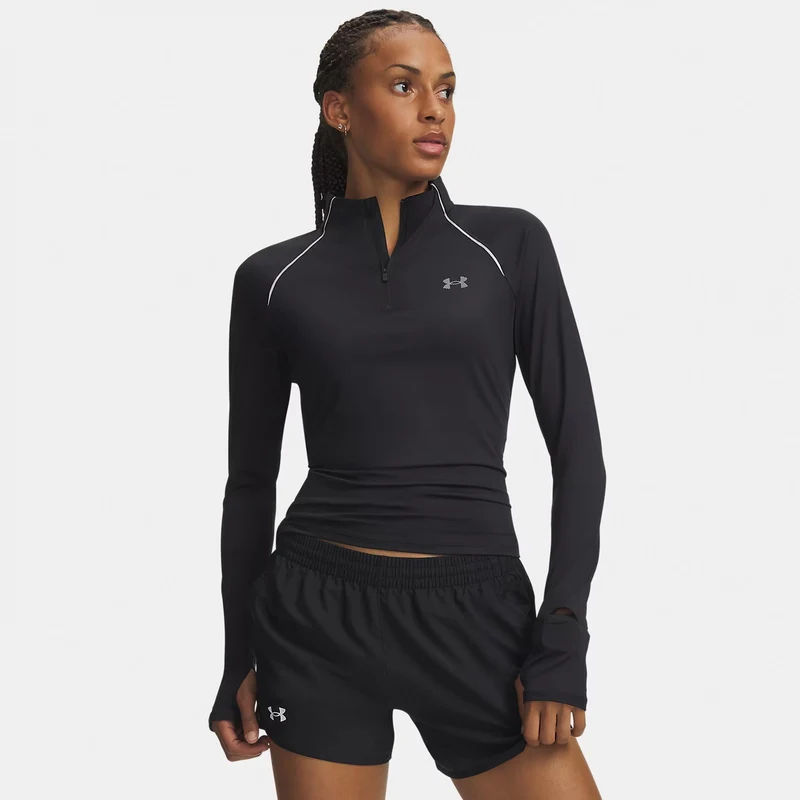 Velociti Half Zip Laufshirt Damen - schwarz