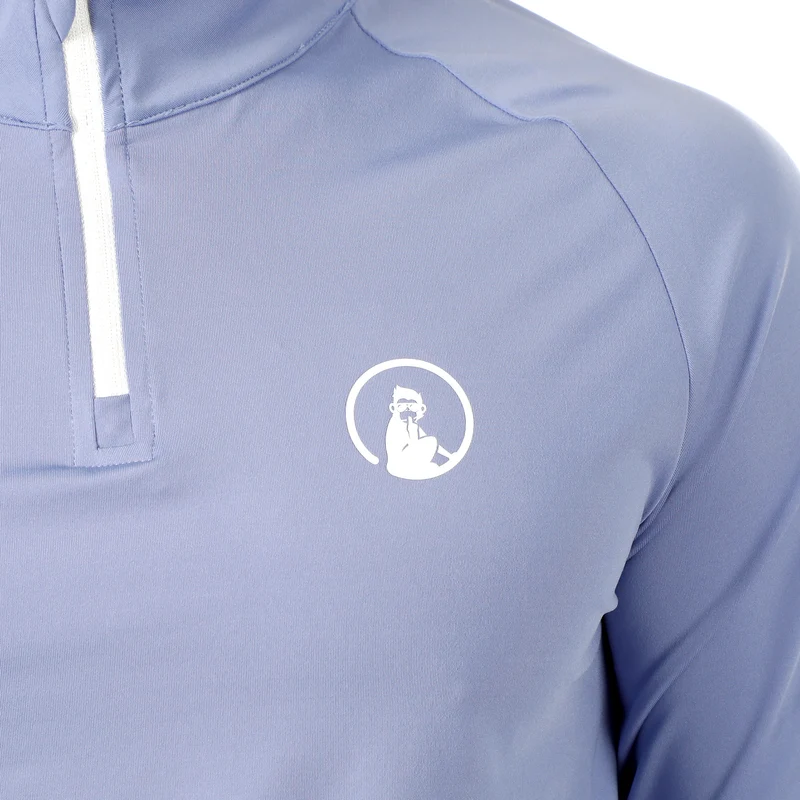 Glow Big Serve 1/4 Zip Longsleeve Herren - blau, creme