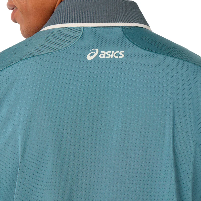 Match Jacquard Polo Herren - petrol, grau