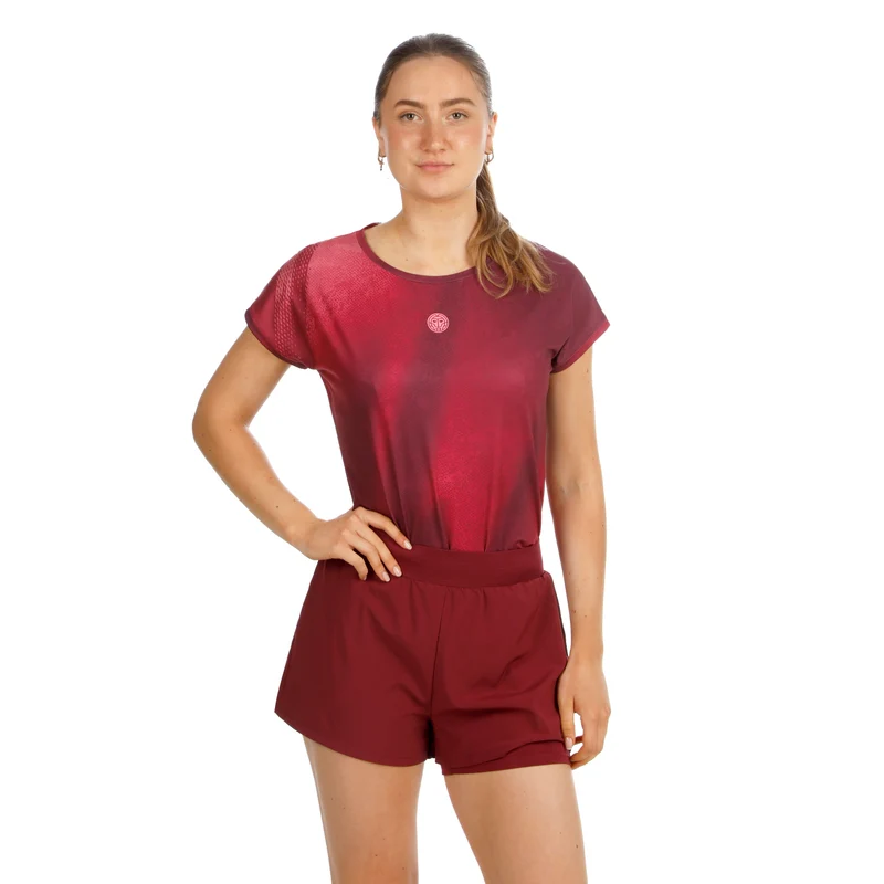 Freeze Out T-Shirt Damen - dunkelrot, pink