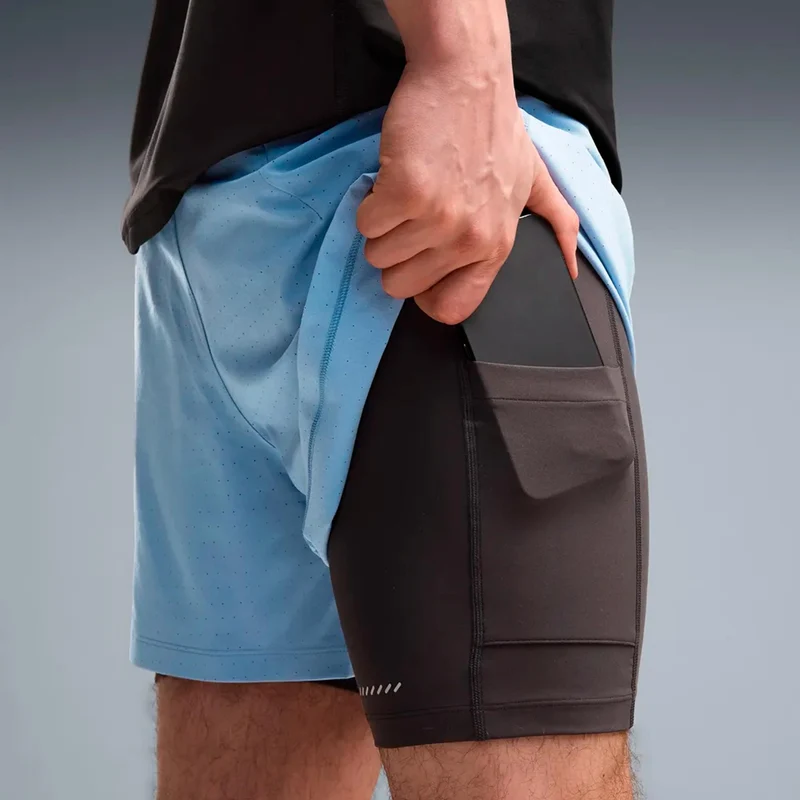 Dreamrun DryCell 2in1 5in Laufshorts Herren - blau
