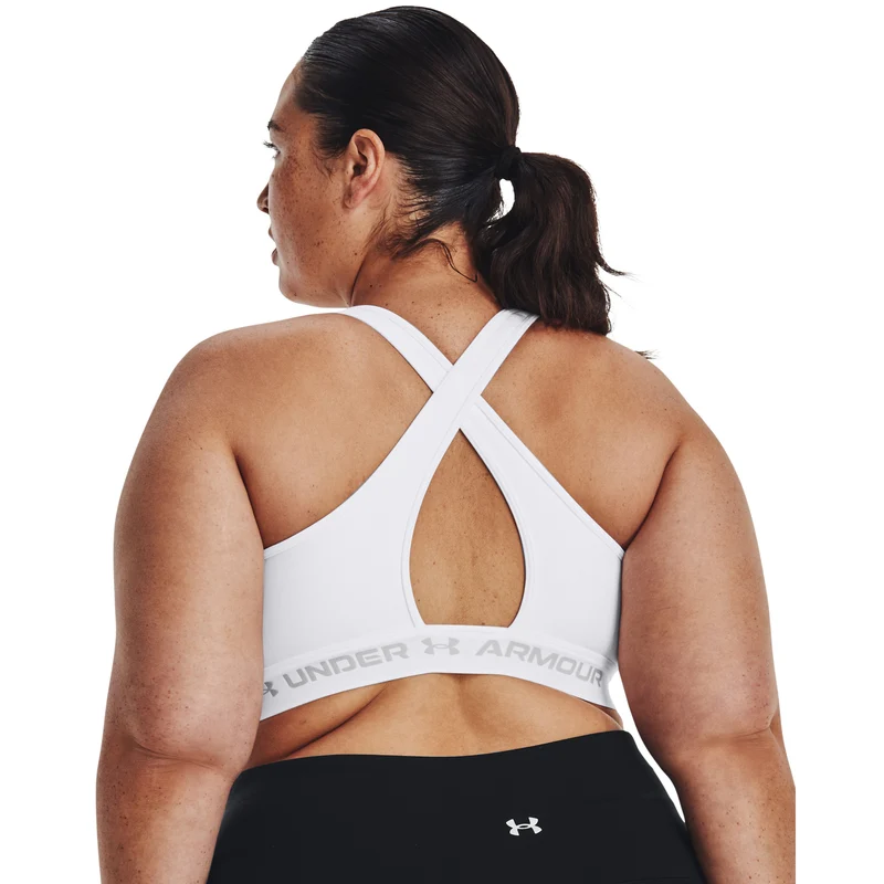 Crossback Middle Sport-BH Damen - weiß, grau