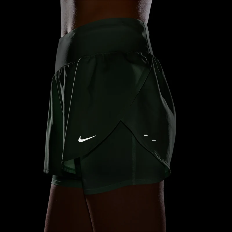 Flow 2in1 Laufshorts Damen - mint, silber