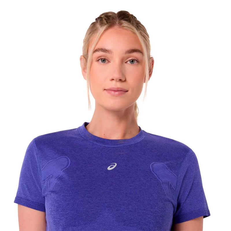 Road Seamless Laufshirt Damen - blau, lila