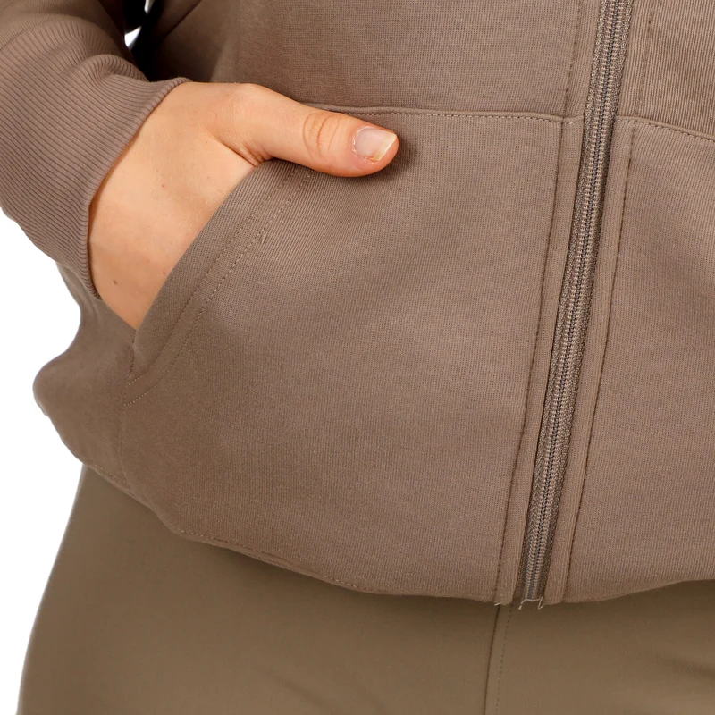 Tonal Core Zip Sweatjacke Damen - grau, braun