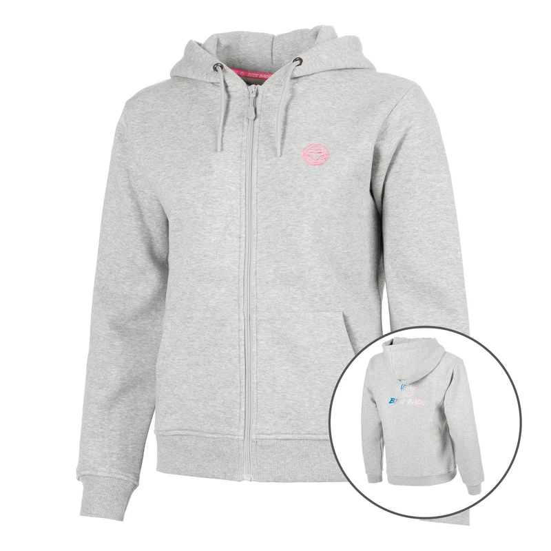 Hey Laguna Logo Zip Hoody Damen-hellgrau