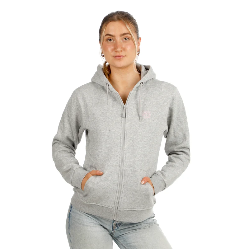 Hey Laguna Logo Zip Hoody Damen-hellgrau
