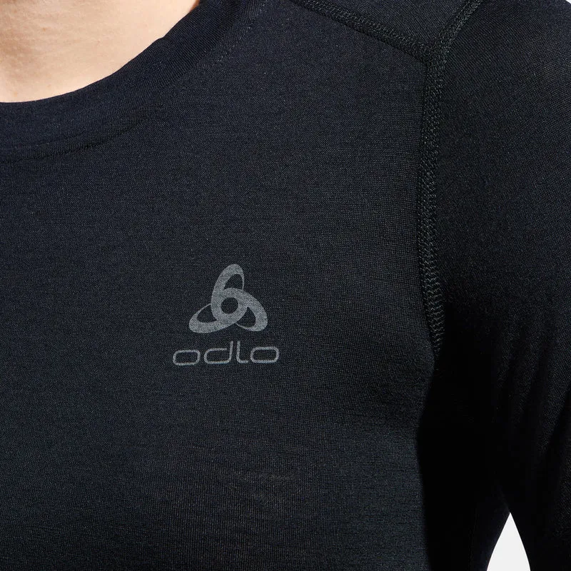 Merino 160 Baselayer Crew Laufshirt Damen - schwarz