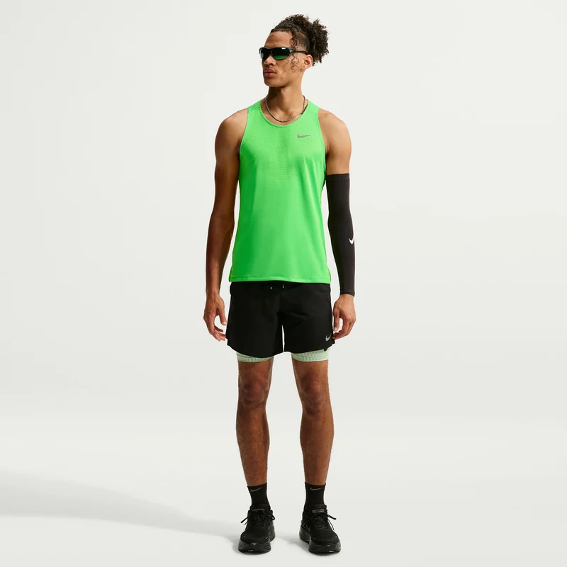 Stride Laufshirt Herren - grün, silber