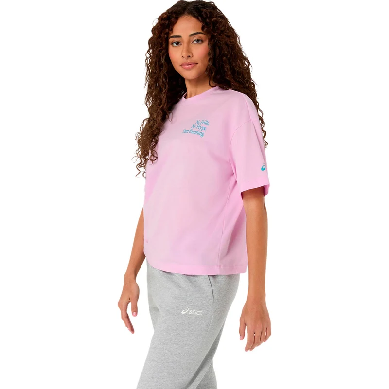 Runner Message Graphic Laufshirt Damen - flieder, türkis