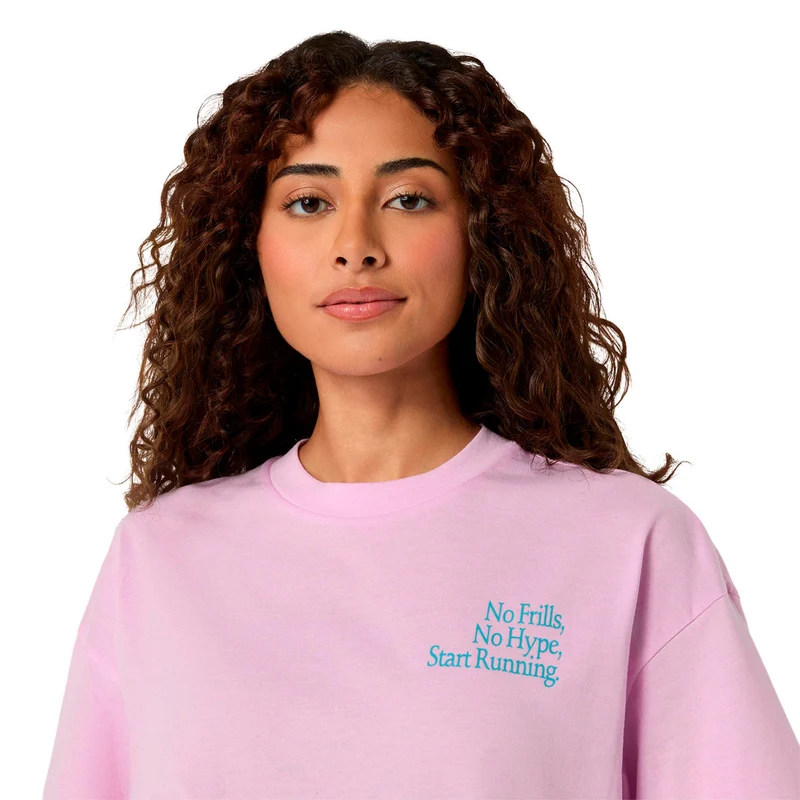 Runner Message Graphic Laufshirt Damen - flieder, türkis