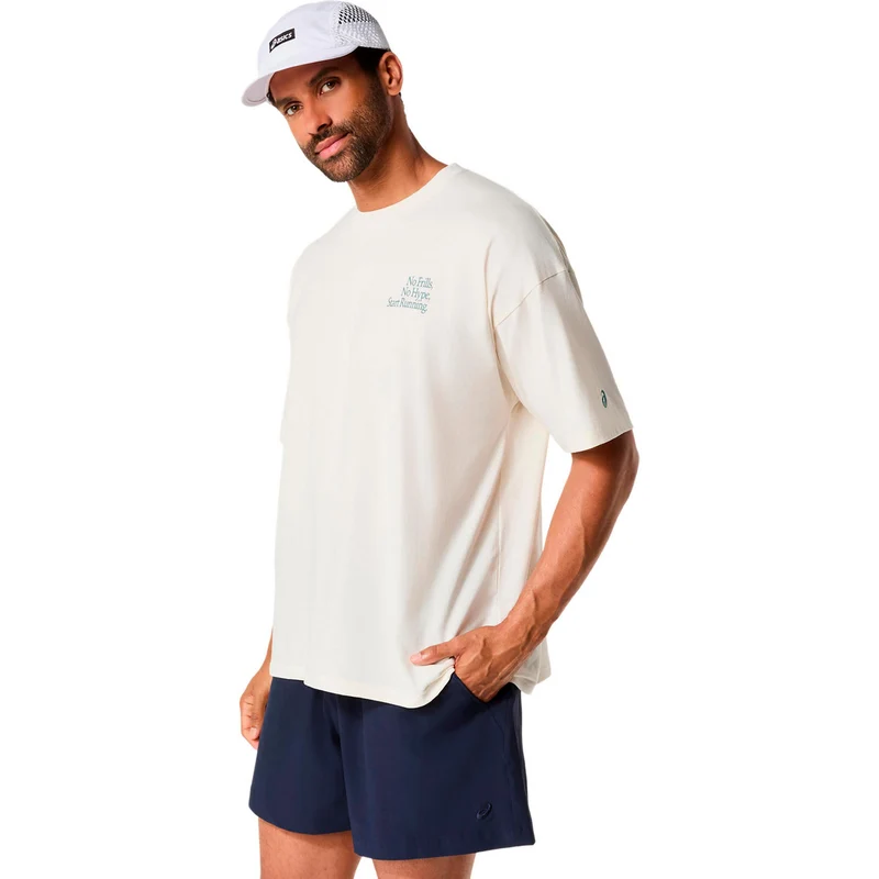 Runner Message Graphic Relaxed Laufshirt Herren - creme
