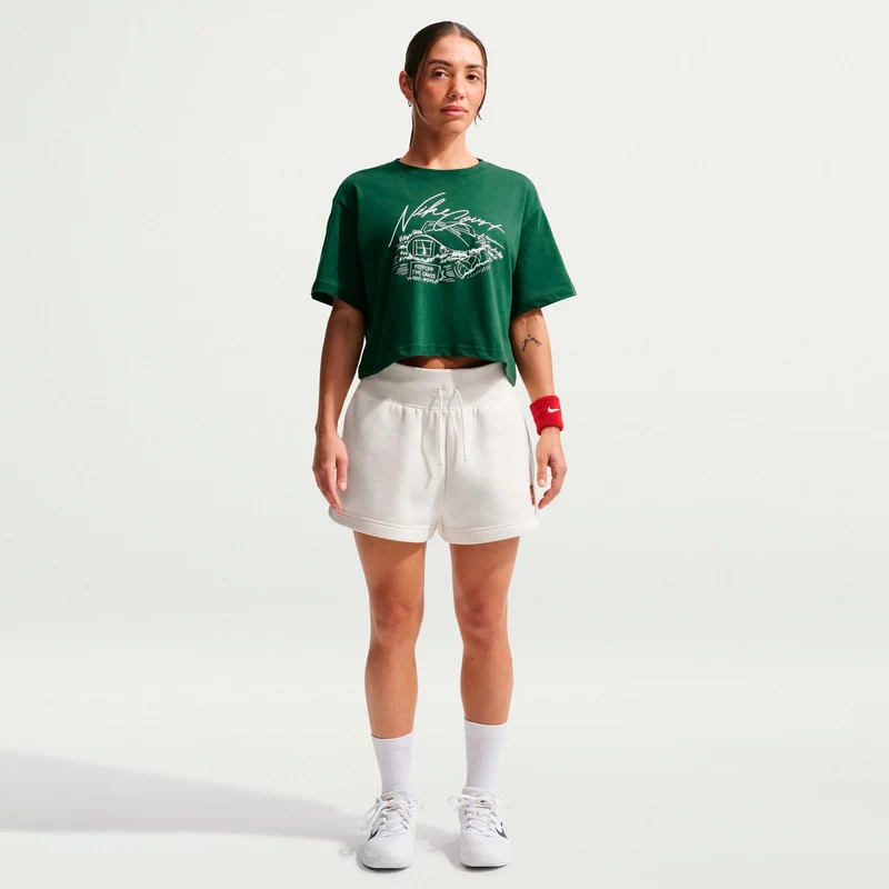 Slam Crop T-Shirt Damen - dunkelgrün